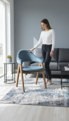 Salle à manger Ensemble de 6 chaises de design luxueux Rembourrage Chaises en bois massif Siège de bureau