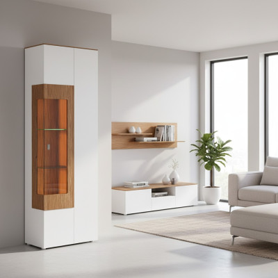 Vitrine Armoire en verre Vitrine de salon 1 porte Vitrine Armoire grande armoire moderne