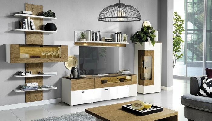 Set d'unité murale moderne Vitrines étagère Armoire Salon Style baroque