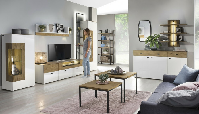 Set d'unités murales modernes Vitrines Armoire télé Living room Style baroque