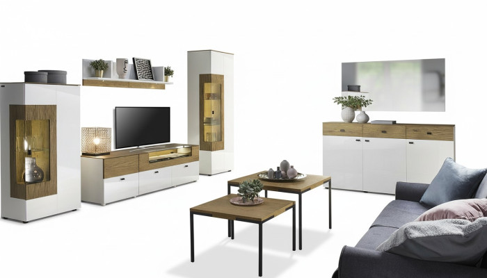 Set d'unités murales modernes Vitrines Armoire télé Living room Style baroque