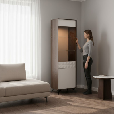 Vitrine moderne Armoire Vitrines Salon d'exposition Design Armoires en verre Mobilier neuf