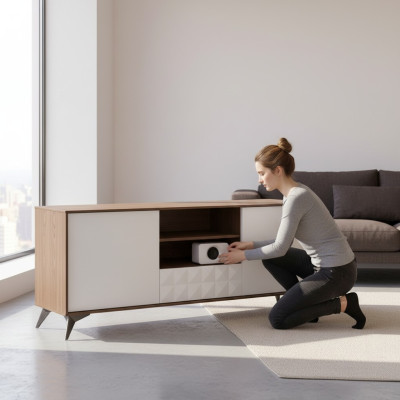 Meuble de télévision design bahut télévision Meuble bas de luxe neuf Étagères Armoire neuve Tables de chevet