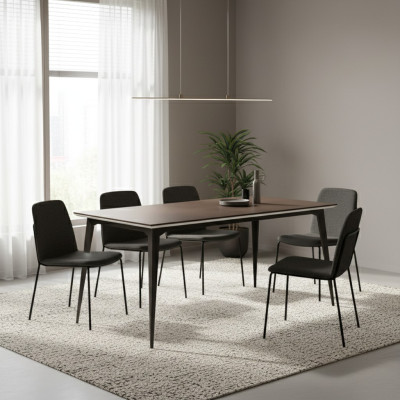 Table à manger en bois de designer classique Table Table Salle à manger Salle de séjour Moderne