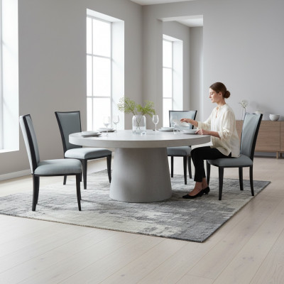 Luxueux ensemble de fauteuils 4x groupe de chaises Siège rembourré Chaises repose-pieds Suite bois massif