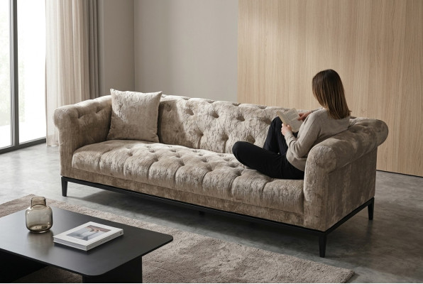 Noble Luxury Chesterfield Canapé Canapé en tissu Rembourrage en cuir Canapés Rembourrage