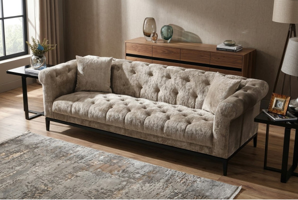 Noble Luxury Chesterfield Canapé Canapé en tissu Rembourrage en cuir Canapés Rembourrage