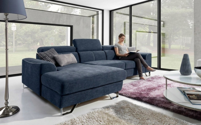 Stylisch, sehr weiches, ultrabequemes Ecksofa in modischem und luxuriösem Bezug