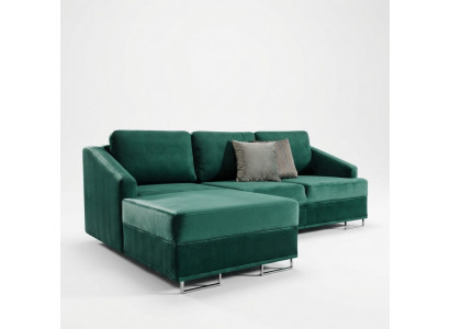 Canapé d'angle de luxe - Canapé vert émeraude d'angle avec fonction lit nouveau