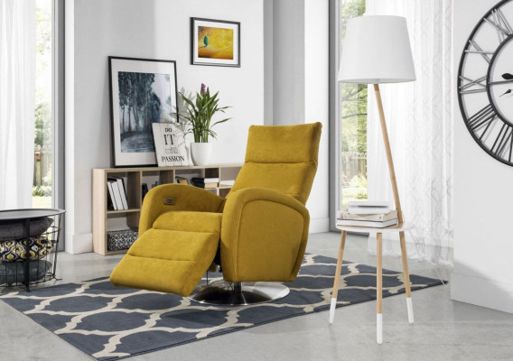 Fauteuil Lounge Chaise Design Canapé Rembourré 1 Place Détente Pivotant TV Tissu