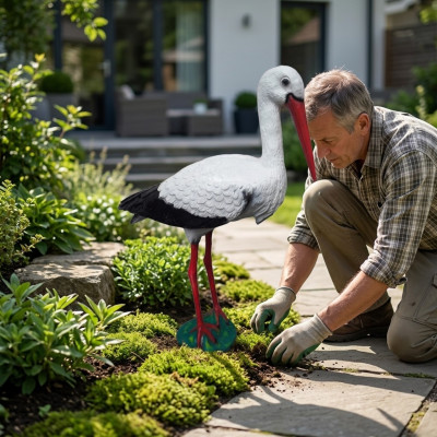 Cigogne abstraite oiseau décoration de jardin statue nouvelle sculptures figurines sculpture