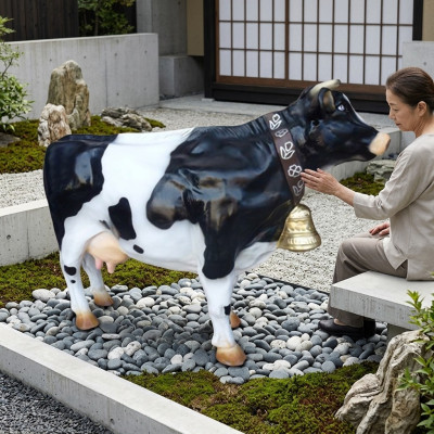 Support vache décoration ferme déco jardin vaches sculpture vache 75 cm XXL neuf