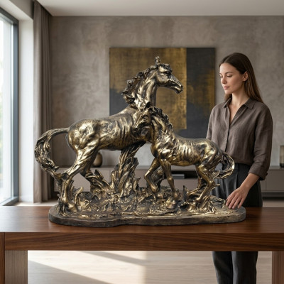 Sculpture pesaro en cuivre coloré Pégase Cheval Statues Décoration Abstraite Chevaux