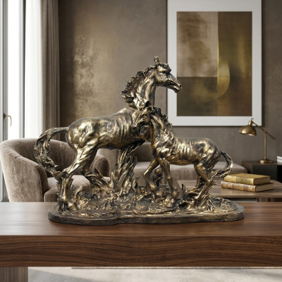 Sculpture pesaro en cuivre coloré Pégase Cheval Statues Décoration Abstraite Chevaux