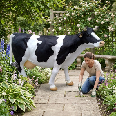 Figure de vache décoration ferme déco jardin vaches sculpture vache 210cm neuf