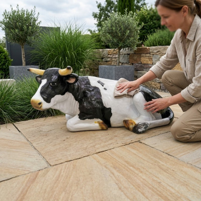 Décoration de vache en métal pour la ferme, jardin, sculptures de vaches, 150 cm neuve.