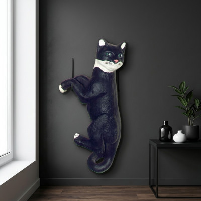 Décoration Jardin Figurines en Plastique Statue de Chat Peinte à la Main Suspendue 60 cm