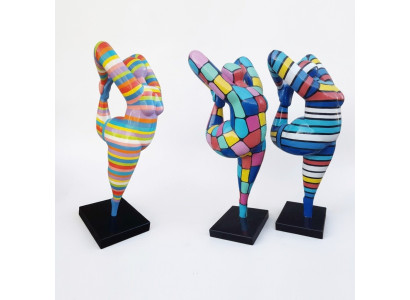 Statue de designer abstrait XXL figures jardin salon art sculpture colorée