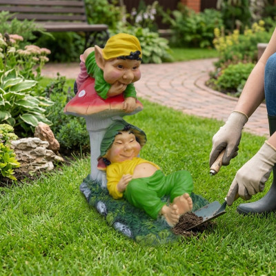Trolls paresseux et au chômage pour le jardin 60cm décoration statue figurines sculpture