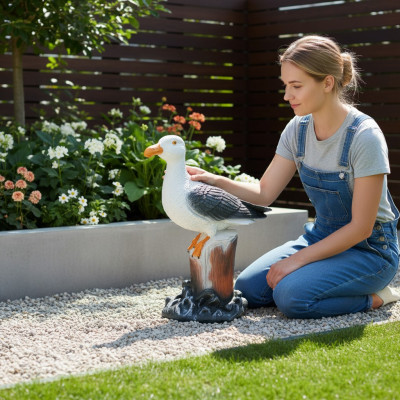 Figurine déco mouette oiseau jardin figures sculpture statues sculptures 43cm neuf