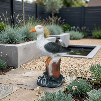 Figurine déco mouette oiseau jardin figures sculpture statues sculptures 43cm neuf