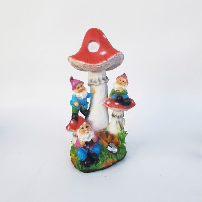 Sculpture Champignon Maison Statue Jardin Figurines 51cm Statues Sculptures Figur Neuf M37
