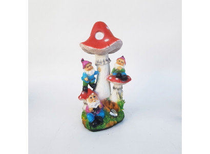 Sculpture Champignon Maison Statue Jardin Figurines 51cm Statues Sculptures Figur Neuf M37