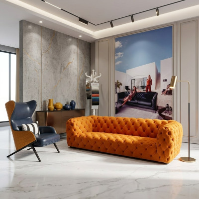 Canapé de luxe supplémentaire - Canapé Chesterfield Big XXL - Revêtement de siège pour quatre personnes