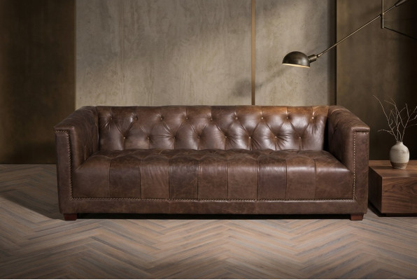 Chesterfield Ensemble de canapé 3+1 places Canapé Canapé en tissu en cuir Suite de canapés