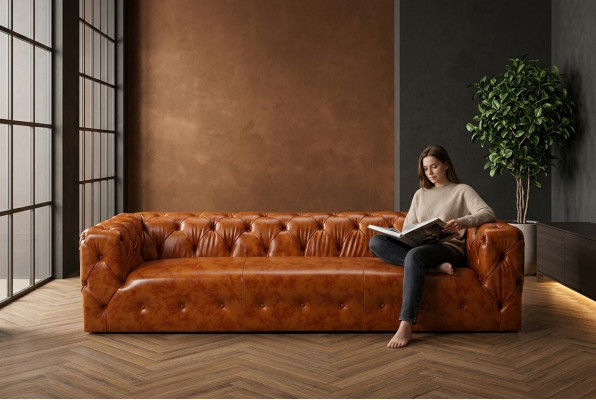 Canapé Chesterfield en tissu pour canapé Canapé cuir Canapé Suite 4 places
