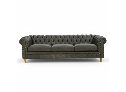Canapé en cuir design - Chesterfield rembourrage Trois places 240cm nouveau