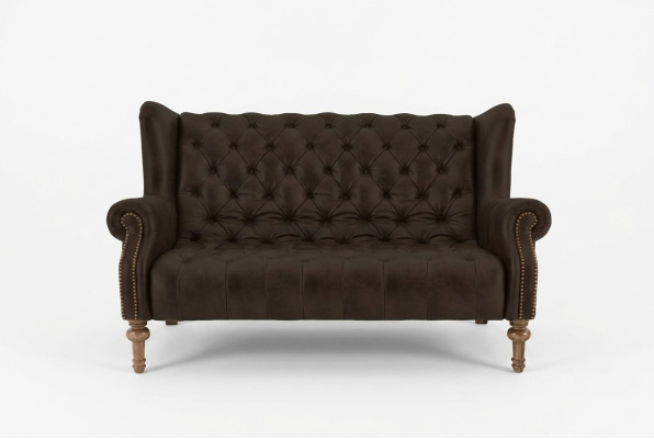 Canapé Chesterfield Sofa Double Fauteuil Oreilles Cuir Canapés 2 places rembourrés