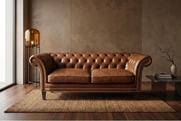 Canapé Club Chesterfield en cuir pour homme, canapé deux places marron NEUF jvmoebel ®