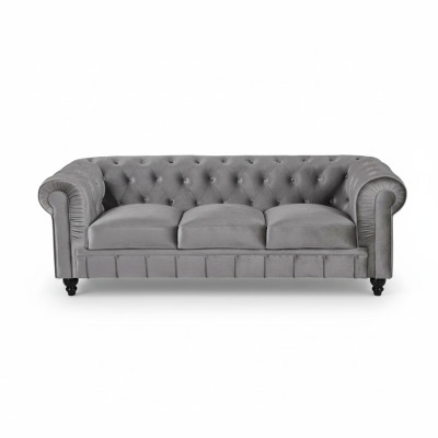 Canapé Chesterfield Sofa Tissu Rembourré Cuir Canapés Ensemble Rembourré 3 Places