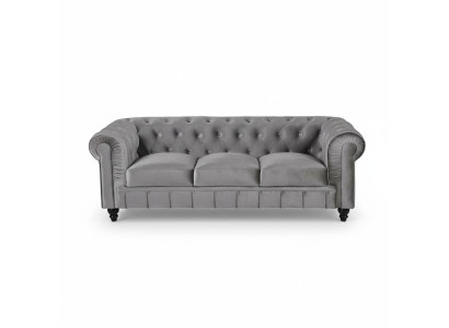 Canapé Chesterfield Sofa Tissu Rembourré Cuir Canapés Ensemble Rembourré 3 Places