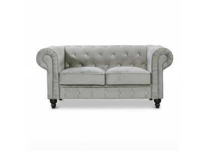 Canapé Chesterfield Sofa Tissu rembourré Canapé en cuir Éléments rembourrés 2 places