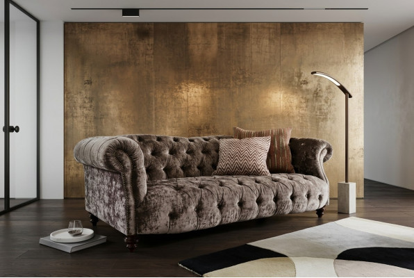 Canapé Chesterfield Canapé Tissu Rembourrage Canapés en Cuir Ensemble Rembourrage 3 Places