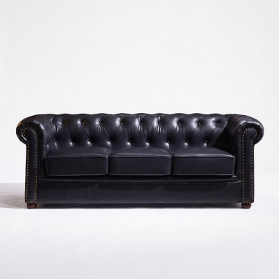 Canapé Chesterfield en tissu d'ameublement en cuir Canapé Déco Suite Rembourrage Canapés