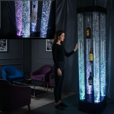Mur d'eau à LED Étagère de bar Colonne de verre Colonne d'eau Comptoir de designer
