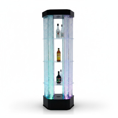 Mur d'eau à LED Étagère de bar Colonne de verre Colonne d'eau Comptoir de designer