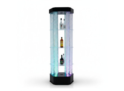 Mur d'eau à LED Étagère de bar Colonne de verre Colonne d'eau Comptoir de designer