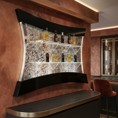 Étagère LED Bar colonne mur d'eau décorative illuminée Comptoir de bar à eau