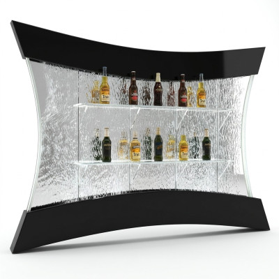 Étagère LED Bar colonne mur d'eau décorative illuminée Comptoir de bar à eau