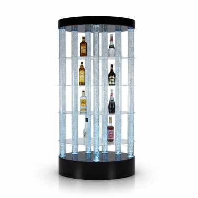 Comptoir de réception de bar design mur d'eau colonne d'eau étagères.