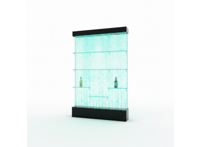 Étagère de comptoir éclairée par LED, designeur, mur d'eau, pilier de la tablette de bar