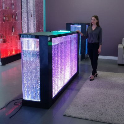 Table de bar mur d'eau Comptoir de bar éclairé Table de bar illuminée Étagère à LED pour comptoir de bar