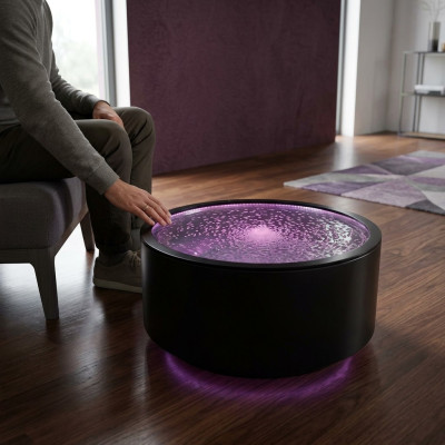 Table de design d'eau Table basse Colonnes d'eau Tables de canapé Éclairées par LED