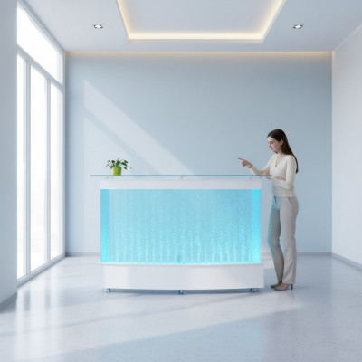 Conception de mur d'eau Comptoir de bar Colonne Tables de luxe illuminées