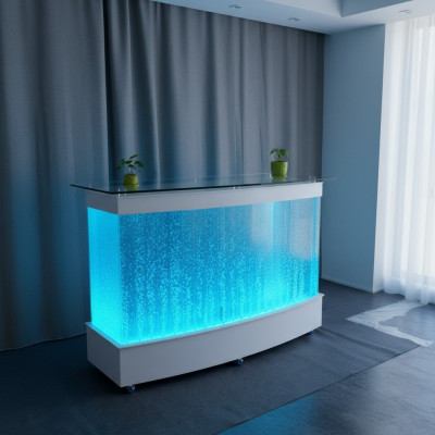 Conception de mur d'eau Comptoir de bar Colonne Tables de luxe illuminées