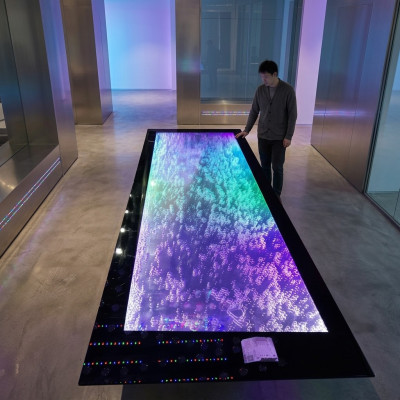 Table de bar à LED, mur d'eau, étagère de comptoir de bar, meuble de table de bar éclairée
